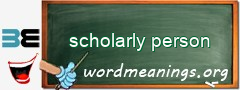 WordMeaning blackboard for scholarly person